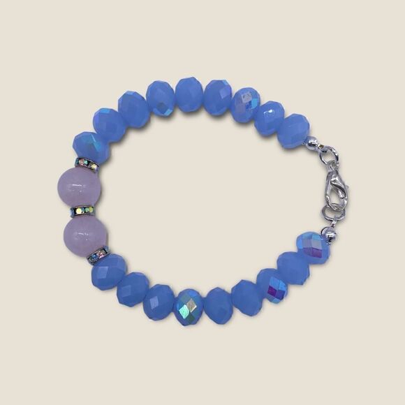 Ross quartz semiprecious stones and crystals bracelet. New - Picture 1 of 4